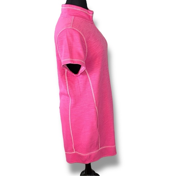 NWT TOMMY BAHAMA Tobago Bay Half-Zip Short-Sleeve Dress - XL Pink Ruffle - Picture 4 of 14